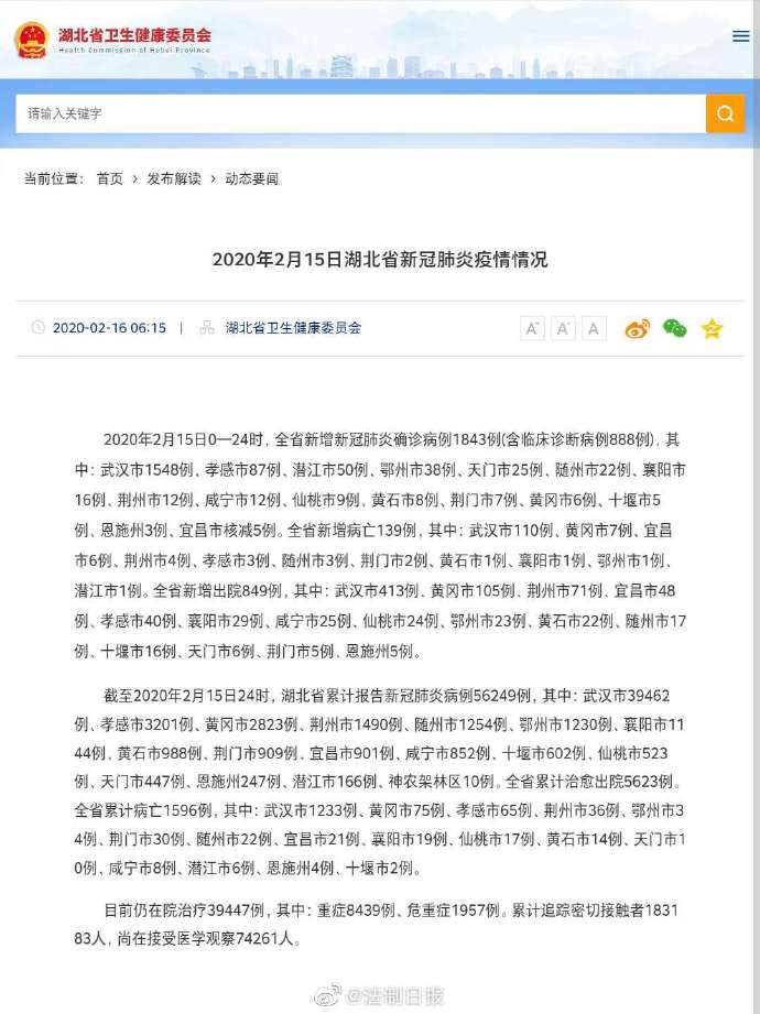 湖北最新疫情通报︰(湖北最新疫情通报数据)-第2张图片
